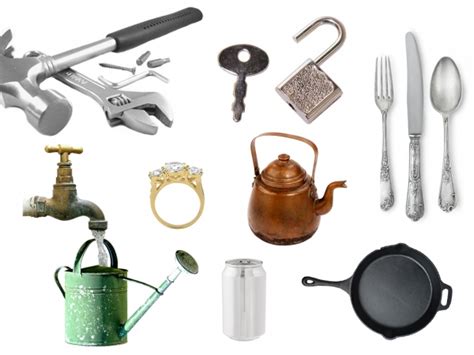 metal objects in house|objects made out of metals.